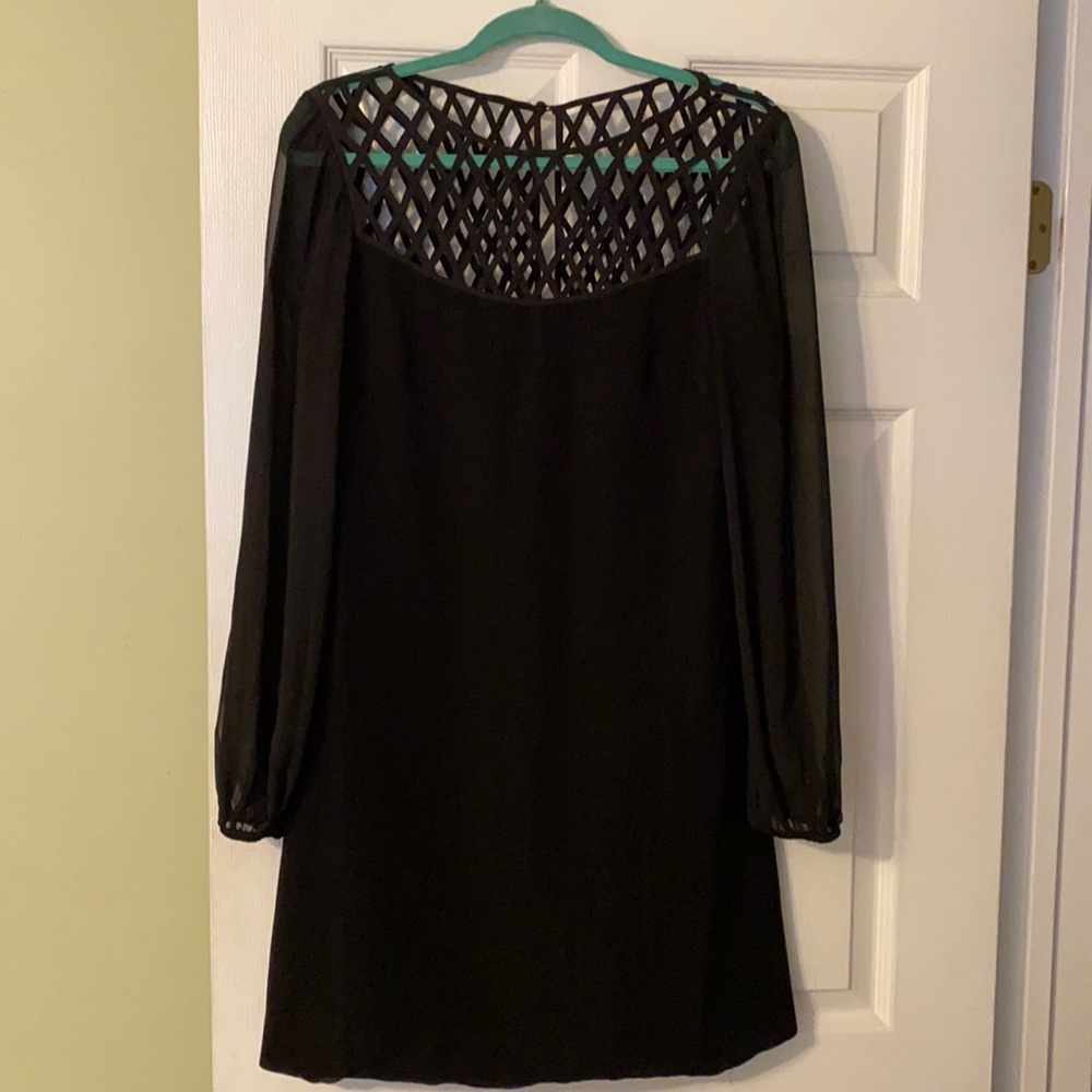Black Dress with Lattice Detail